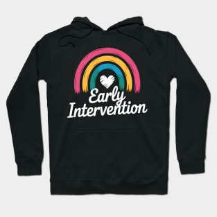 Rainbow Early Intervention Heart Teacher Interventionist Hoodie